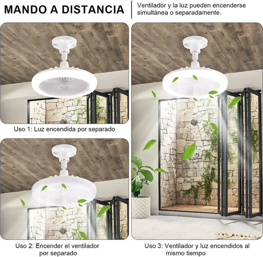 Foco Ventilador 360 con Aromatizante 3 en 1