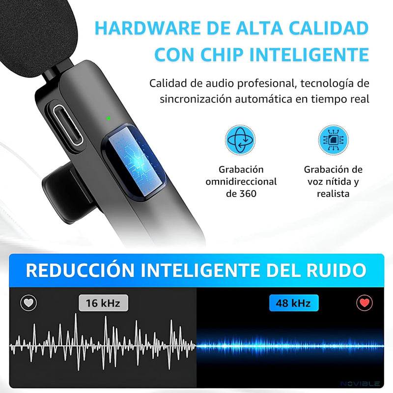 Micrófono Inalámbrico con Aislador de Sonido Pro