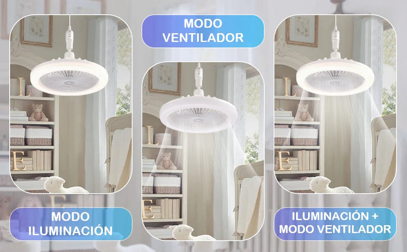 Foco Ventilador 360 con Aromatizante 3 en 1