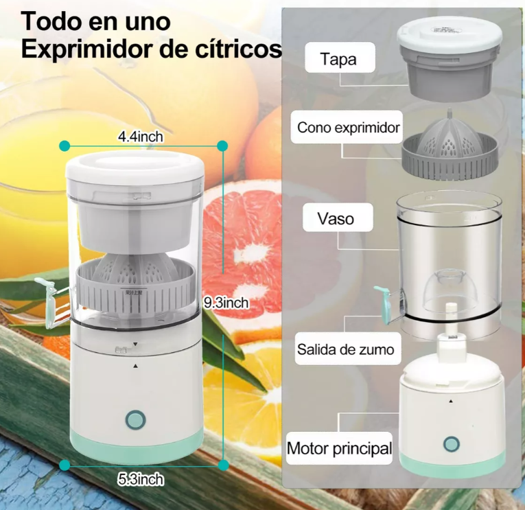 Exprimidor Eléctrico Portátil Recargable