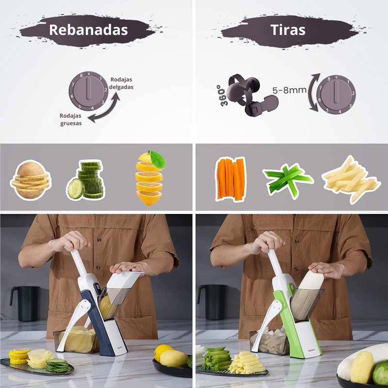 MULTICUT - CORTADOR PICADOR MULTIUSOS DE FRUTAS Y VERDURAS. TODO EN 1.